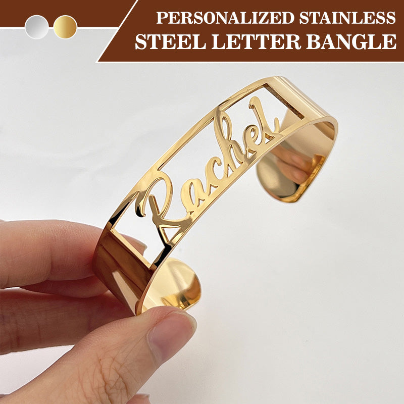 Personalized Stainless Steel Letter Bangle