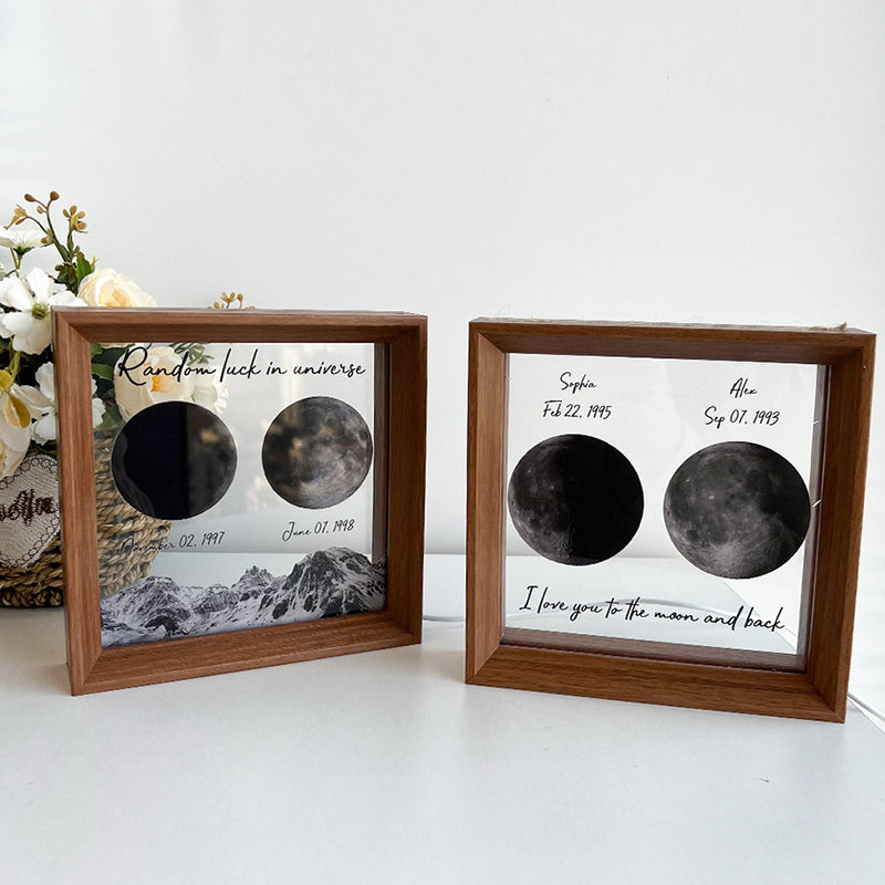 Personalized Double Birth Moon Phases LED Light Frame