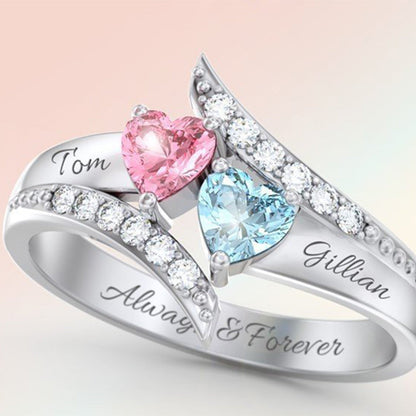 Personalized Rhinestone Ring with Birthstones