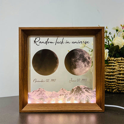 Personalized Double Birth Moon Phases LED Light Frame