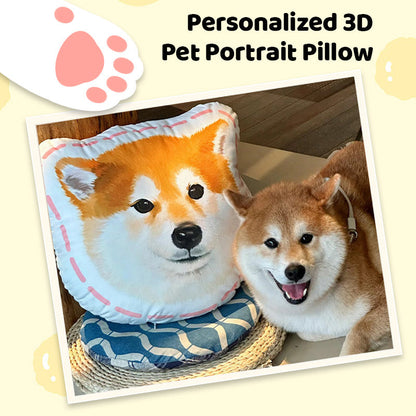 Personalized 3D Pet Portrait Pillow