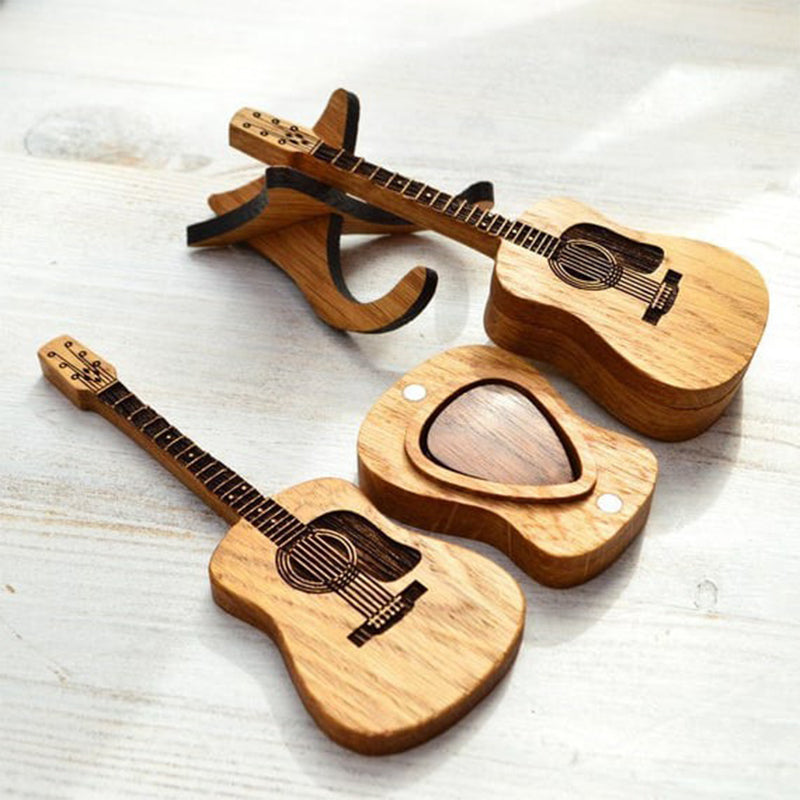 Personalized Guitar Pick with Guitar-Shaped Case, Custom Words & Patterns