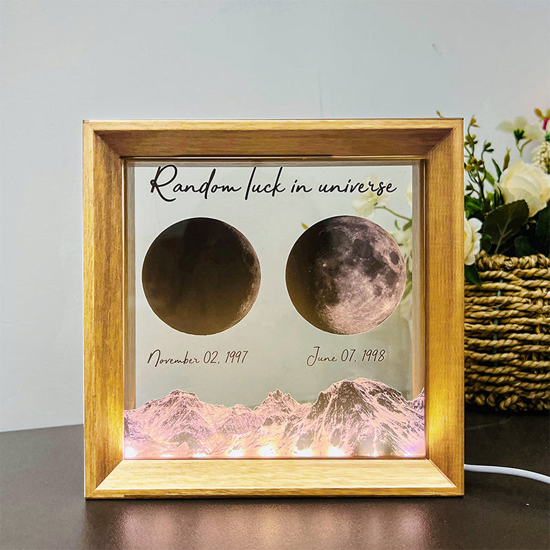 Personalized Double Birth Moon Phases LED Light Frame