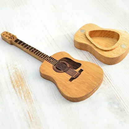 Personalized Guitar Pick with Guitar-Shaped Case, Custom Words & Patterns