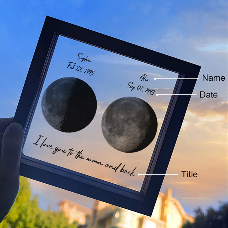 Personalized Double Birth Moon Phases LED Light Frame