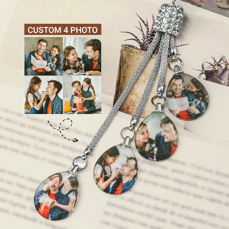 Personalized Synthetic Crystal Car Rearview Mirror Photo Pendant