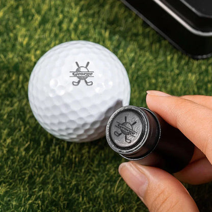 Personalized Initial Golf Ball Stamp with Metal Storage Box Birthday Father's Day Gift for Golf Player