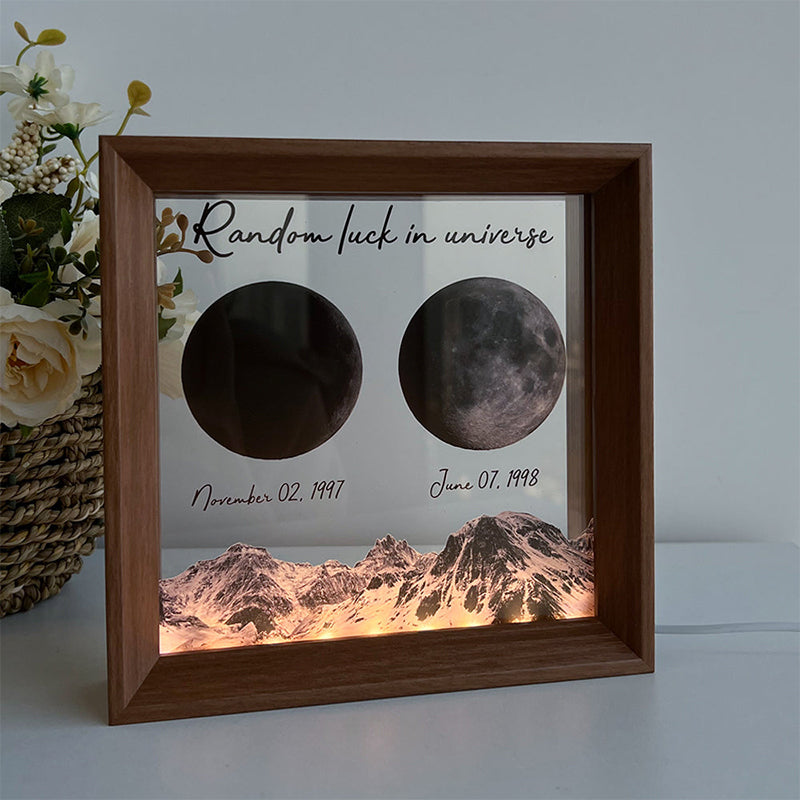 Personalized Double Birth Moon Phases LED Light Frame